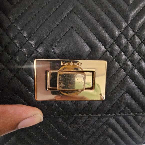 Bebe Black Quilted Shoulder Bag - Picture 5 of 8